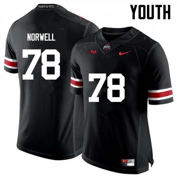 Ohio State Buckeyes #78 Andrew Norwell Youth NCAA Jersey Black OSU44452